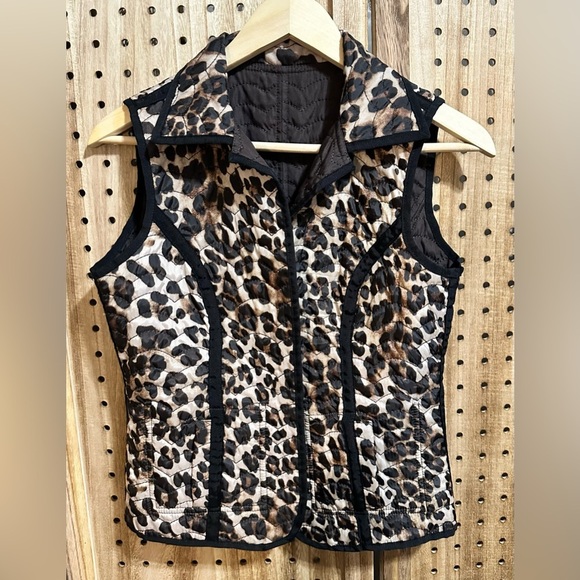 The North Face Reversible Quilted Vest Brown & Leopard S - Picture 6 of 6